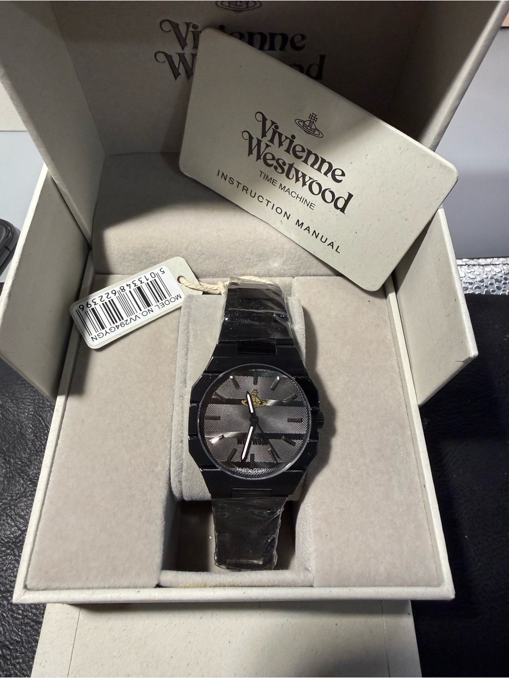 Vivienne Westwood Black and Gray Stainless Steel Bracelet Watch